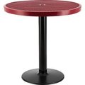 Global Equipment 36" Round Outdoor Counter Height Table, 36"H, Red 278002RD